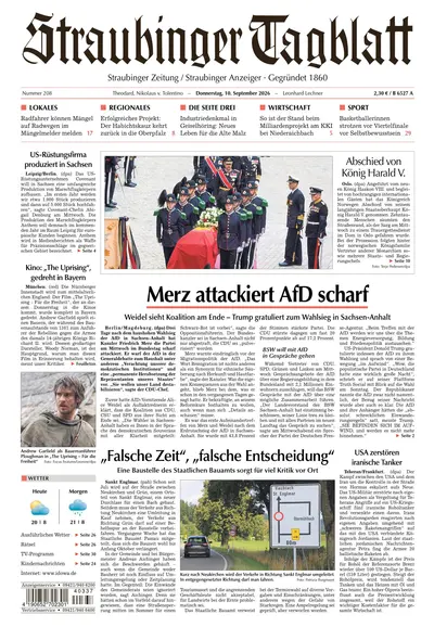 Straubinger Tagblatt 2026-09-10